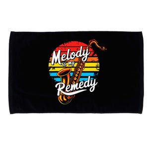 Melody Is My Remedy Funny Saxophone Microfiber Hand Towel