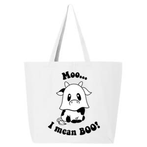 Moo I Mean Boo Cute Ghost Cow Funny Halloween Cute Gift 25L Jumbo Tote