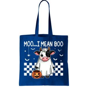 Moo I Mean Boo Cute Ghost Cow Halloween Pumpkin Cow Lover Cute Gift Tote Bag