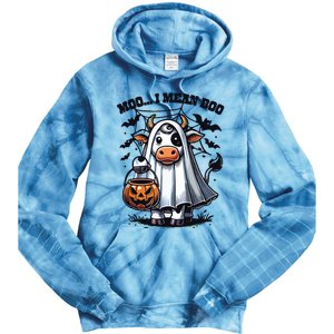 Moo I Mean Boo Witch Scottish Highland Cow Halloween Raglan Baseball Tie Dye Hoodie