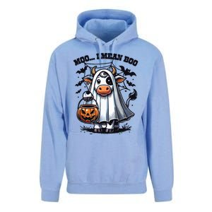 Moo I Mean Boo Witch Scottish Highland Cow Halloween Raglan Baseball Unisex Surf Hoodie