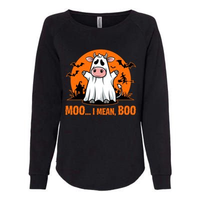 Moo I Mean Boo Funny Cow Halloween Costume Farmer Cow Cute Gift Womens California Wash Sweatshirt