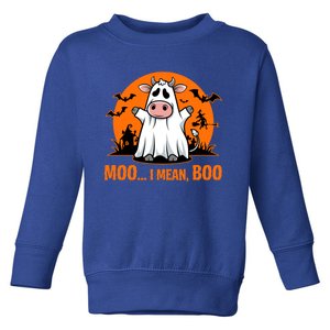 Moo I Mean Boo Funny Cow Halloween Costume Farmer Cow Cute Gift Toddler Sweatshirt