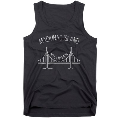 Mackinac Island Michigan With Bridge Weekend Travel Tank Top