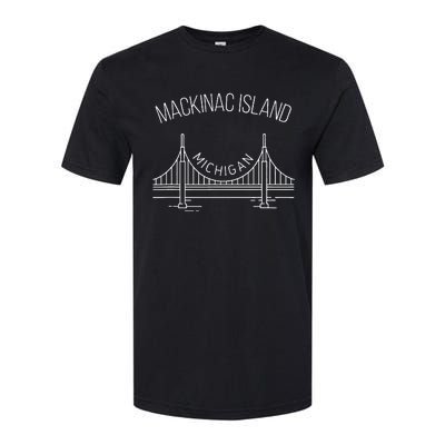 Mackinac Island Michigan With Bridge Weekend Travel Softstyle CVC T-Shirt