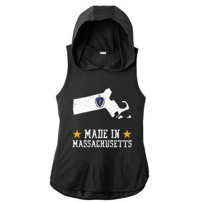 Made In Massachusetts Massachusetts Pride Us State Ladies PosiCharge Tri-Blend Wicking Draft Hoodie Tank