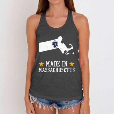 Made In Massachusetts Massachusetts Pride Us State Women's Knotted Racerback Tank