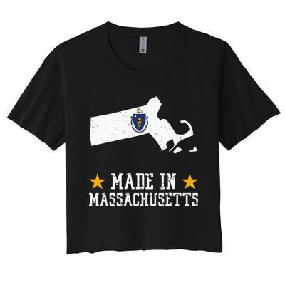 Made In Massachusetts Massachusetts Pride Us State Women's Crop Top Tee