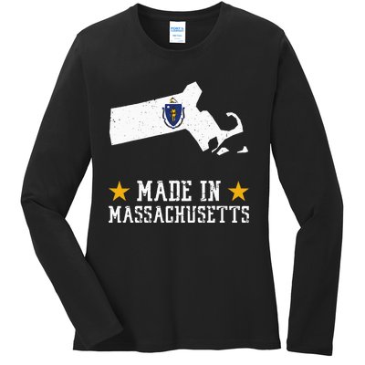 Made In Massachusetts Massachusetts Pride Us State Ladies Long Sleeve Shirt