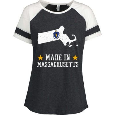 Made In Massachusetts Massachusetts Pride Us State Enza Ladies Jersey Colorblock Tee