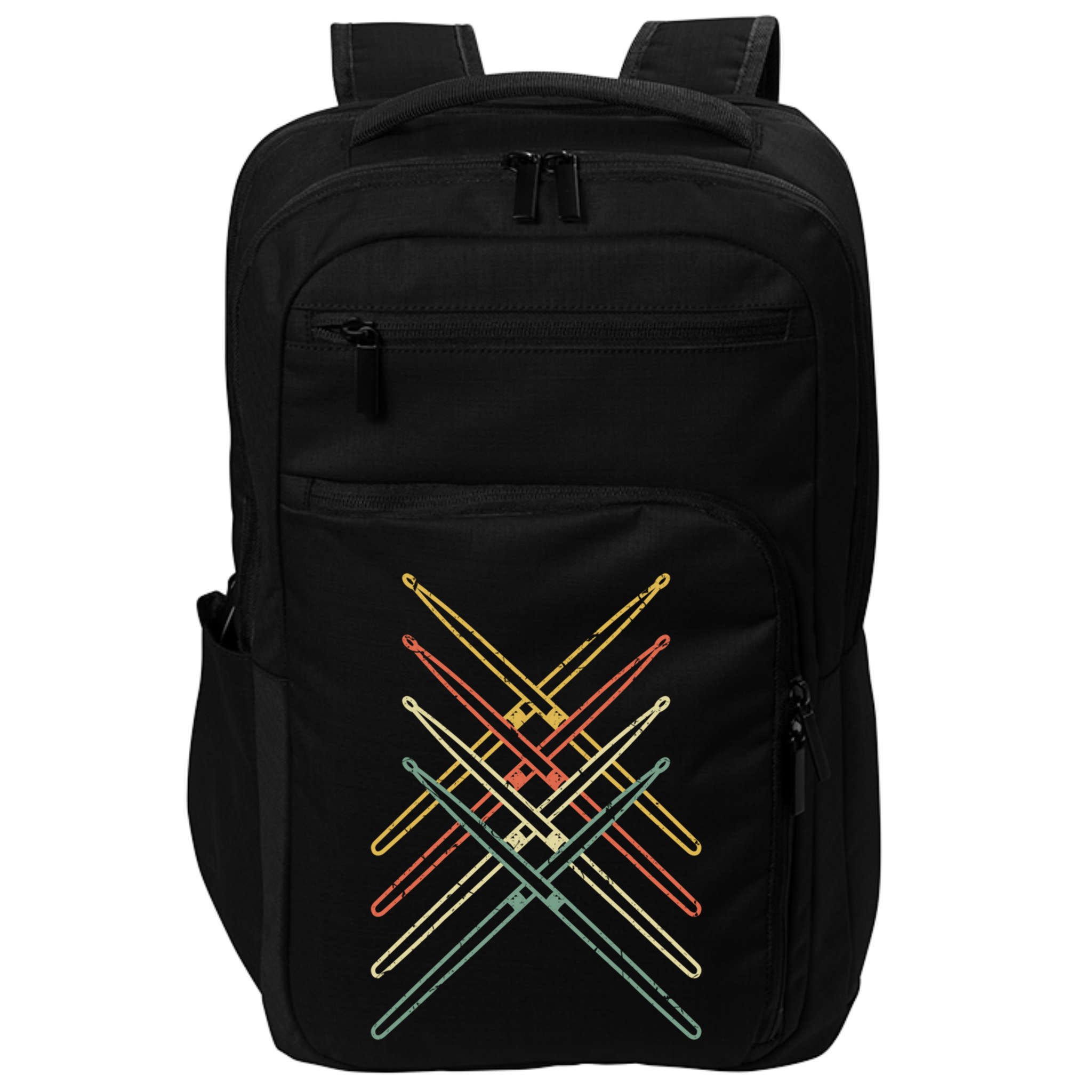 Musical Instrut Music Drummer Drumsticks Drums Gift Impact Tech Backpack