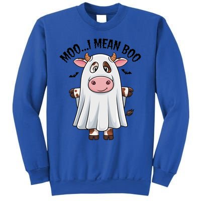 Moo I Mean Boo Ghost Cow Funny Halloween Costume Cow Farm Great Gift Sweatshirt