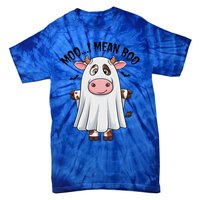 Moo I Mean Boo Ghost Cow Funny Halloween Costume Cow Farm Great Gift Tie-Dye T-Shirt