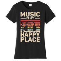 Music Is My Happy Place Musician Outfit EDM Music Lovers DJ Women's T-Shirt