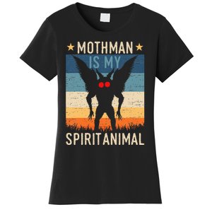 Mothman Is My Spirit Animal! Retro Mothman Quote Cryptid Women's T-Shirt