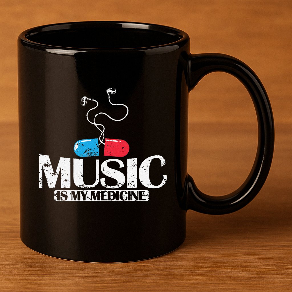 Music Is My Medicine 11oz C Handle Ceramic Mug