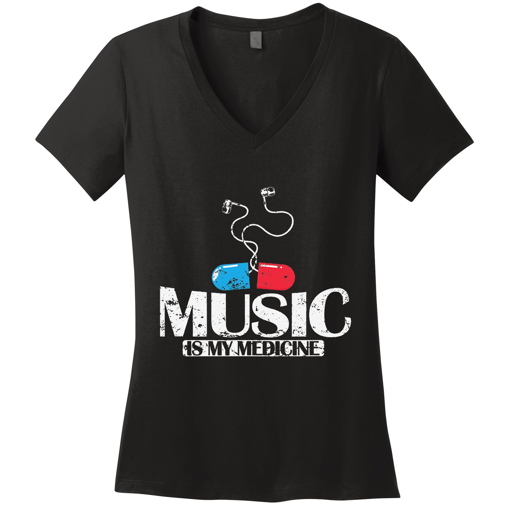 Music Is My Medicine Women's V-Neck T-Shirt