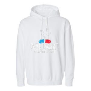 Music Is My Medicine Garment-Dyed Fleece Hoodie