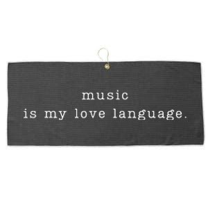 Music Is My Love Language Large Microfiber Waffle Golf Towel