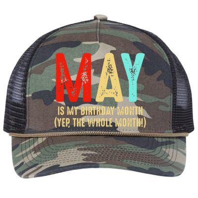 May Is My Birthday Month The Whole Month Birthday May Retro Rope Trucker Hat Cap