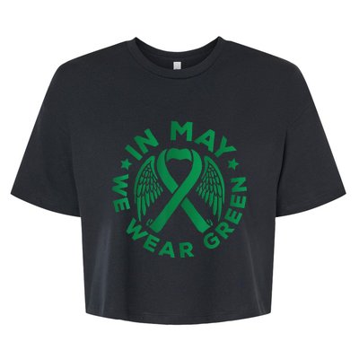 May is Mental Health Awareness Month In May We Wear Green Bella+Canvas Jersey Crop Tee