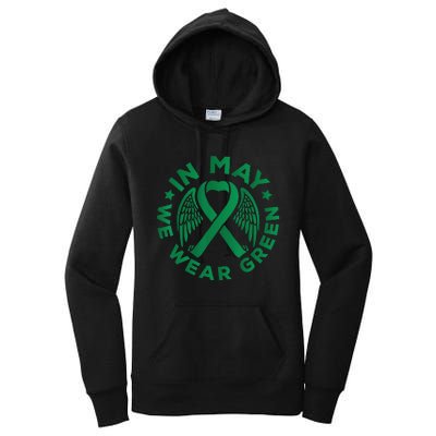 May is Mental Health Awareness Month In May We Wear Green Women's Pullover Hoodie