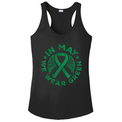 May is Mental Health Awareness Month In May We Wear Green Ladies PosiCharge Competitor Racerback Tank