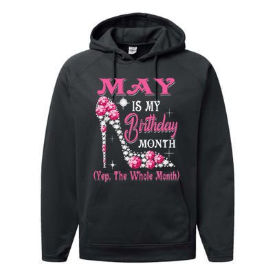 May Is My Birthday Month Shoes Queen Gifts Happy Birthday Performance Fleece Hoodie