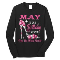 May Is My Birthday Month Shoes Queen Gifts Happy Birthday Long Sleeve Shirt