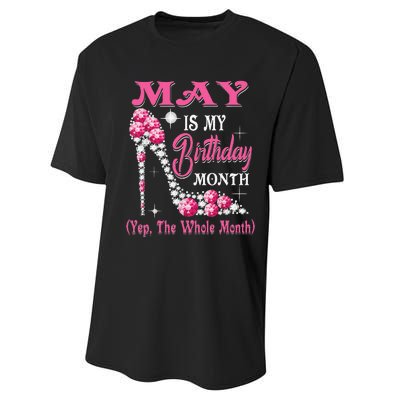 May Is My Birthday Month Shoes Queen Gifts Happy Birthday Performance Sprint T-Shirt