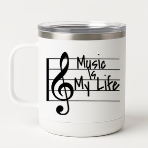 Music Is My Life Musical Note 12 oz Stainless Steel Tumbler Cup