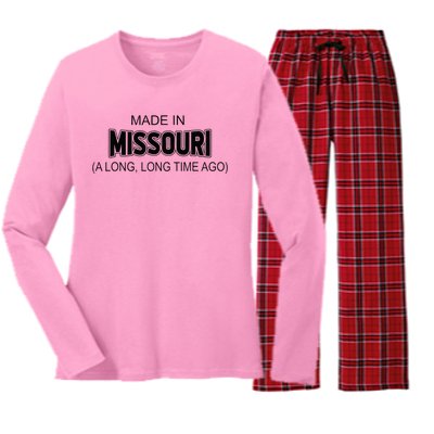 Made In Missouri A Long Long Time Ago Women's Long Sleeve Flannel Pajama Set 