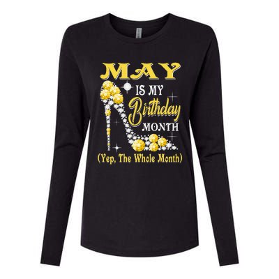 May Is My Birthday Month Yep The Whole Month shoes Gifts Womens Cotton Relaxed Long Sleeve T-Shirt