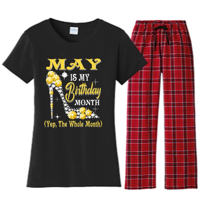 May Is My Birthday Month Yep The Whole Month shoes Gifts Women's Flannel Pajama Set