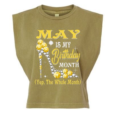 May Is My Birthday Month Yep The Whole Month shoes Gifts Garment-Dyed Women's Muscle Tee