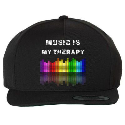 Music Is My Therapy Equalizer DJ Musical Quotes Gift Wool Snapback Cap