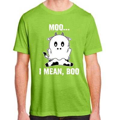 Moo I Mean Boo Funny Ghost Cow Print Halloween Gift Adult ChromaSoft Performance T-Shirt