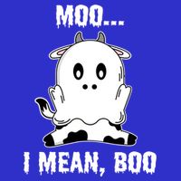 Moo I Mean Boo Funny Ghost Cow Print Halloween Gift Button
