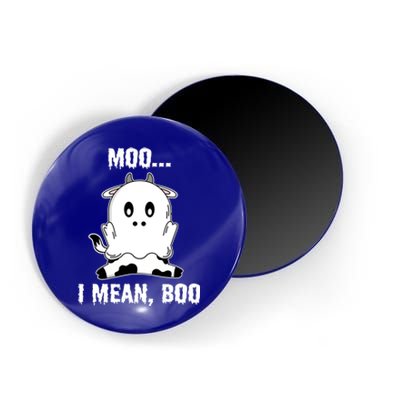 Moo I Mean Boo Funny Ghost Cow Print Halloween Gift Magnet