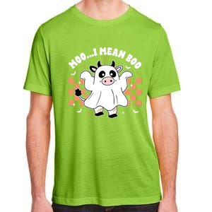 Moo I Mean Boo Retro Spooky Ghost Cow Funny Halloween Gift Adult ChromaSoft Performance T-Shirt