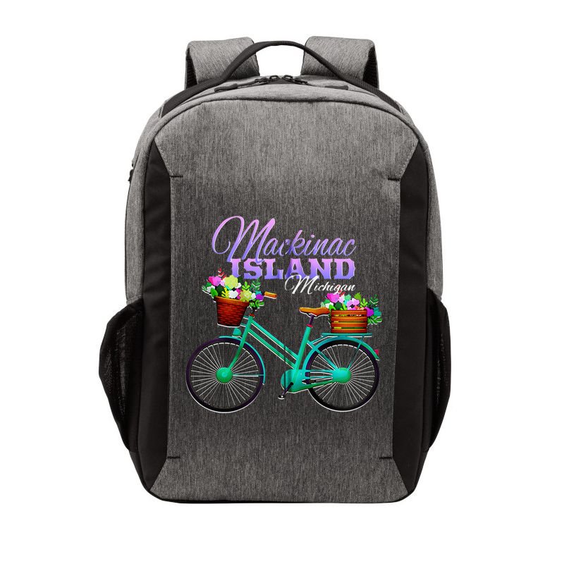 Mackinac Island Michigan Gift Vintage Bike Flowers Zip Hoodie Vector Backpack