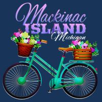 Mackinac Island Michigan Gift Vintage Bike Flowers Zip Hoodie Hoodie