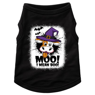 Moo I Mean Boo Funny Ghost Cows Halloween Highland Cow Gift Doggie Tank