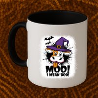 Moo I Mean Boo Funny Ghost Cows Halloween Highland Cow Gift Mug