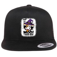 Moo I Mean Boo Funny Ghost Cows Halloween Highland Cow Gift Flatbill Hat