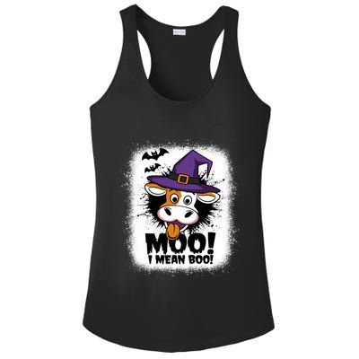 Moo I Mean Boo Funny Ghost Cows Halloween Highland Cow Gift Ladies PosiCharge Competitor Racerback Tank
