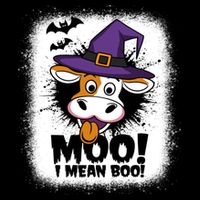 Moo I Mean Boo Funny Ghost Cows Halloween Highland Cow Gift Cooling Performance Long Sleeve Crew