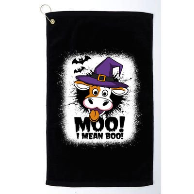 Moo I Mean Boo Funny Ghost Cows Halloween Highland Cow Gift Golf Towel