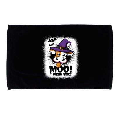 Moo I Mean Boo Funny Ghost Cows Halloween Highland Cow Gift Microfiber Hand Towel