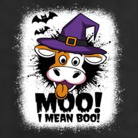 Moo I Mean Boo Funny Ghost Cows Halloween Highland Cow Gift Microfiber Hand Towel